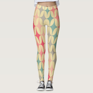 Leggings Geométrico Retro: Patrón de cosecha diagonal.