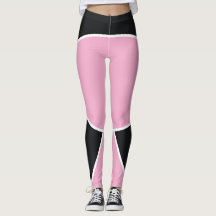 Leggings Geométricos Abstractos de Negro y Rosa