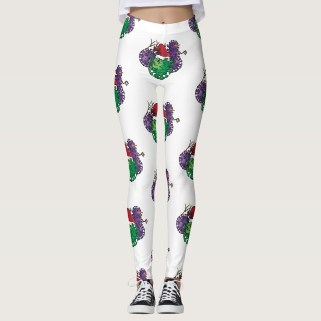 Leggings gérmenes de coronavirus snowman (Anverso)