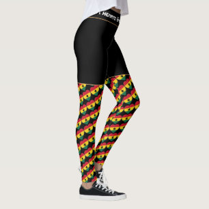 Leggings Ghana Hearts & Ghanian Flag/Trendy Retro