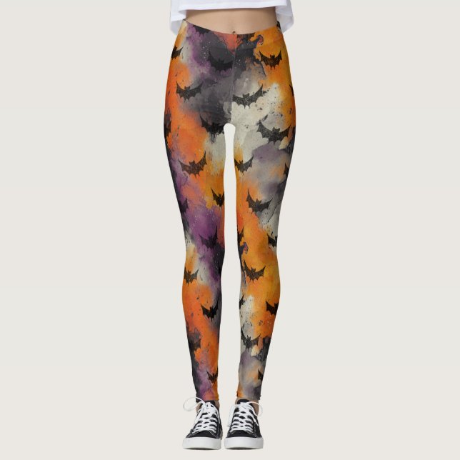 Leggings Ghoul Halloween Vintage Pattern  (Anverso)