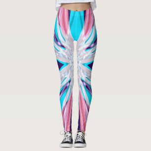 Leggings Gimnasio Blue Purple Pink White Winter Snowflake Y