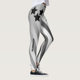 Leggings gimnasio de gradiente gris blanco negro monogramad