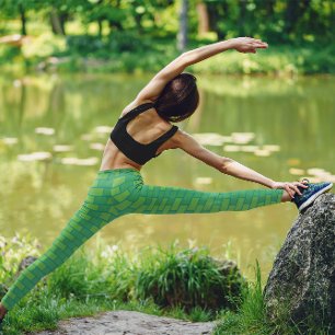 Leggings Gimnasio de ladrillo verde lindo Mujeres de yoga e