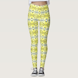 Leggings Gimnasio de patrón geométrico amarillo amarillo am