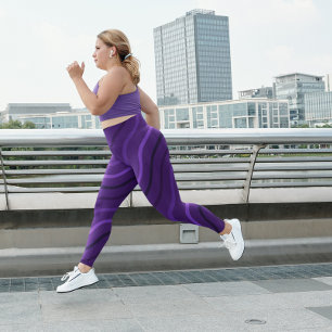 Leggings Gimnasio de yoga de banda púrpura suave mujeres de