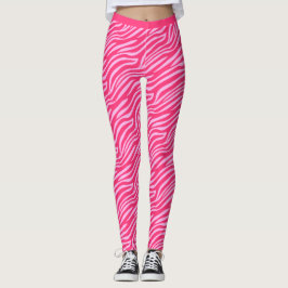 Leggings Gimnasio del patrón de la franja de tigre rosa de 