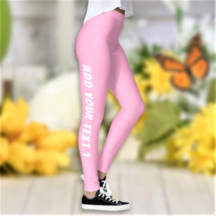 Leggings Gimnasio rosa personalizado de texto personalizado