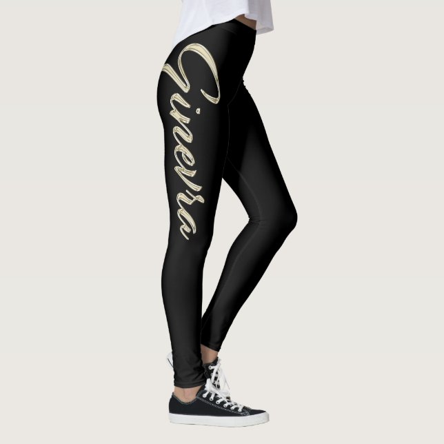 Leggings Ginevra white gold Handwriting Hose (Derecha)