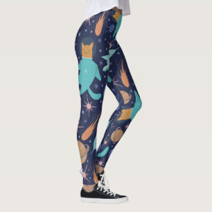 Leggings Ginger cat en la aventura de la galaxia espacial