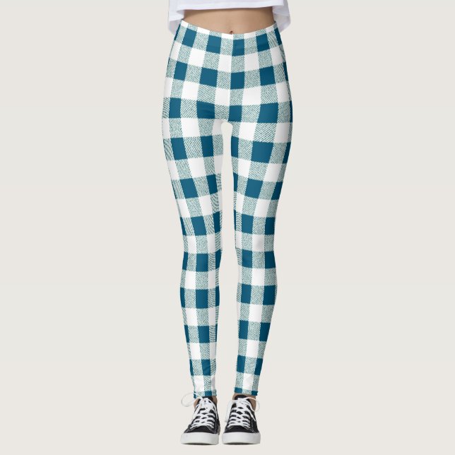 Leggings Gingham Check Bluish Green (Anverso)