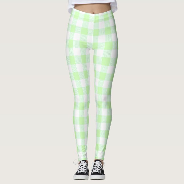 Leggings Gingham Check Light Green (Anverso)