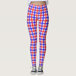 Leggings Gingham Rojo Y Azul