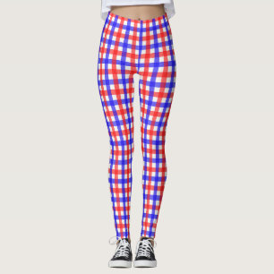 Leggings Gingham Rojo Y Azul