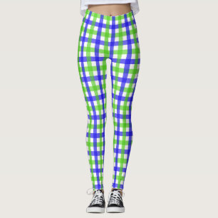 Leggings Gingham Verde Y Azul