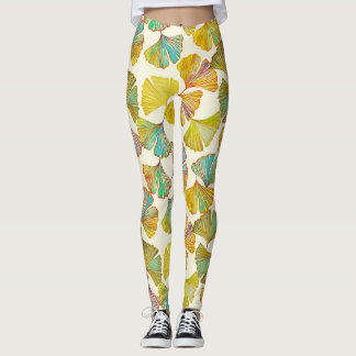 Leggings Gingko Leaves: Arte Resumen de Flores