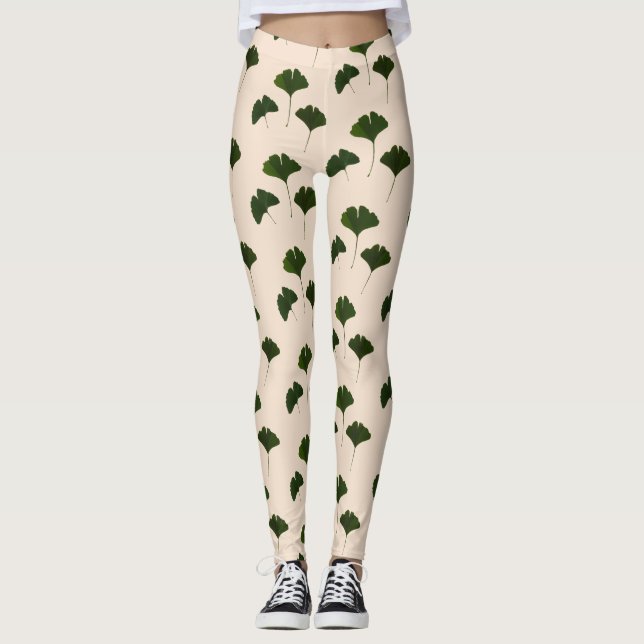 Leggings Ginkgo Biloba deja la leyenda del patrón (Anverso)
