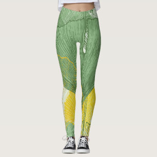 Leggings Ginkgo Biloba: Hojas Tropicales