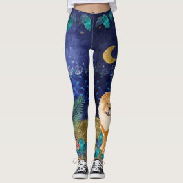 Leggings GINKGO cerdas celestiales de la vaca roja del océa