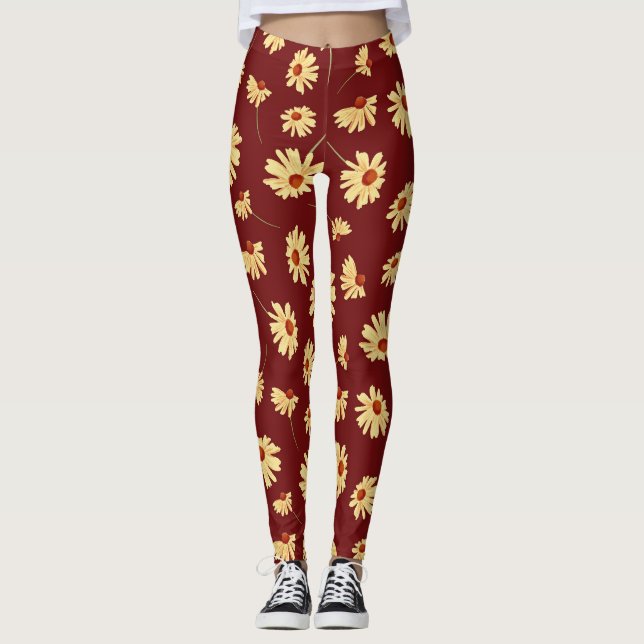 Leggings Girasol otoñal: Diseño sin Marón (Anverso)