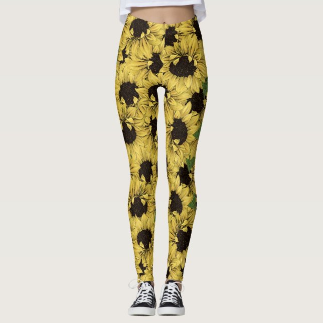 Leggings Girasol rústico por todas las legiones de diseño (Anverso)