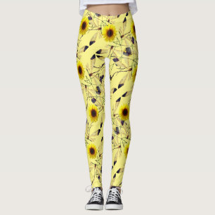 Leggings Girasoles abstractos libélula