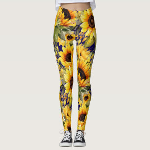 Leggings Girasoles al estilo acuarela de Van Gogh