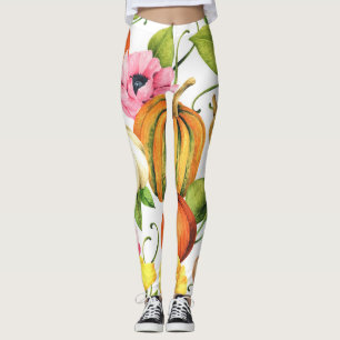 Leggings Girasoles de calabazas: diseño de patrones de acua