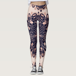 Leggings Girly Boho Rosa oro Rubor Marina Rosa Mandalas