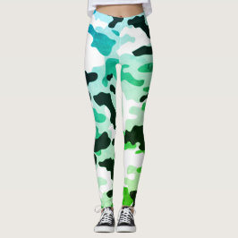 Leggings Girly en la moda Green Blue Black & White Army
