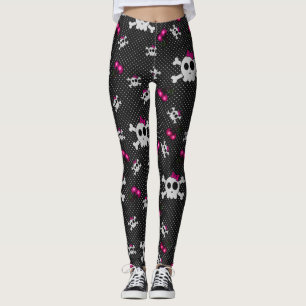 Leggings Girly Gothic Skulls