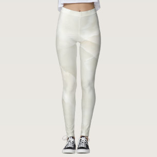 Leggings Girly Guay moderna de la textura de mármol blanco