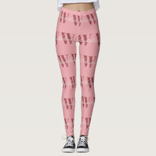Leggings Girly Monograma y Nombre Rojo rosa