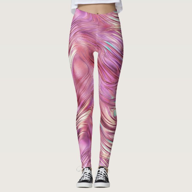Leggings Girly Pink Pearl Rosa Gold Glam