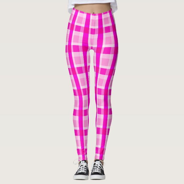 Leggings Girly Pink Plaid (Anverso)