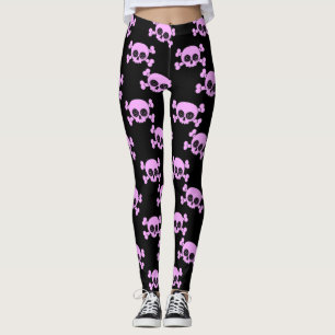 Leggings Girly Pink Skulls