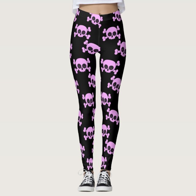 Leggings Girly Pink Skulls (Anverso)