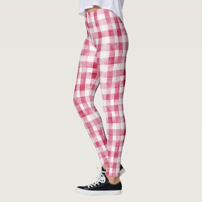 Leggings  Girly Pink White Plaid (Izquierda)