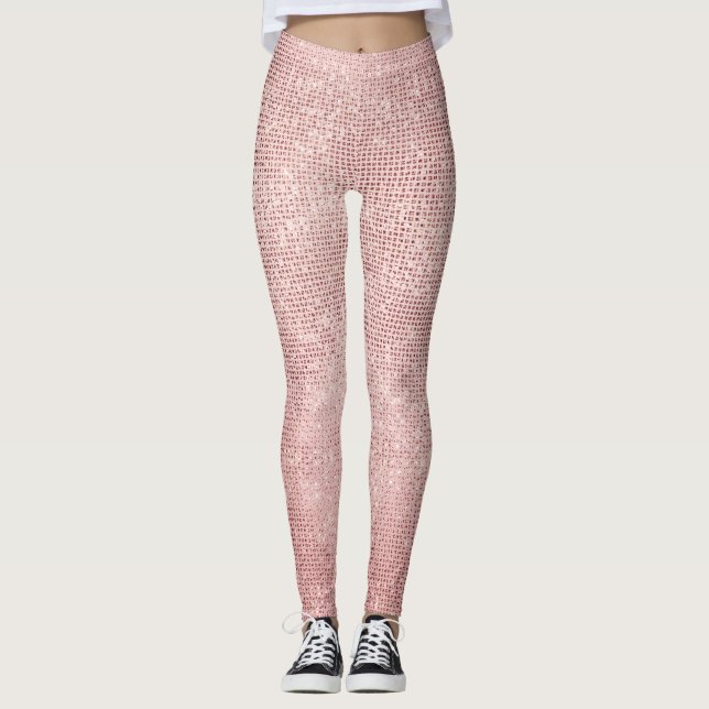 Leggings Girly Rosa Gold Sparkle Glam (Anverso)