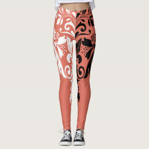 Leggings Giro floral blanco y negro