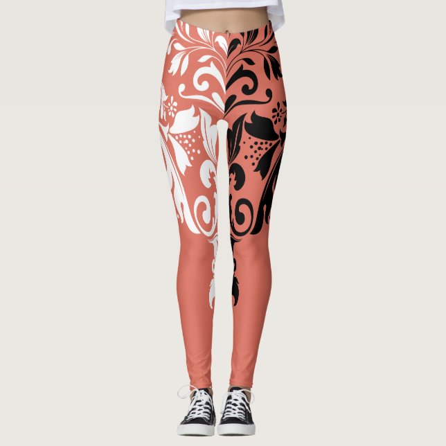 Leggings Giro floral blanco y negro (Anverso)