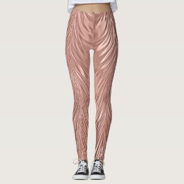 Leggings Giro metálico Faux Rosa