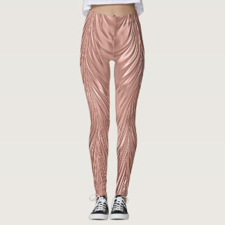 Leggings Giro metálico Faux Rosa