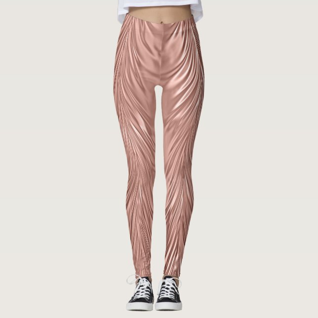 Leggings Giro metálico Faux Rosa (Anverso)