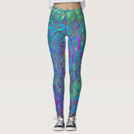 Leggings Giro retro verde magenta, azul y espuma marina
