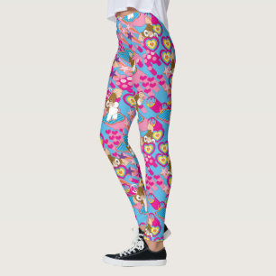 Leggings Gizmo Patrón rosa de paz y amor