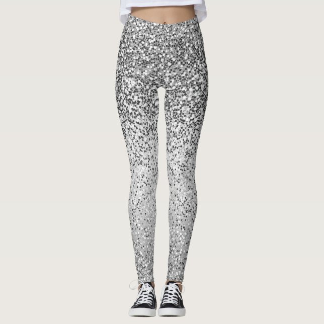 Leggings Glam de plata disco (Anverso)