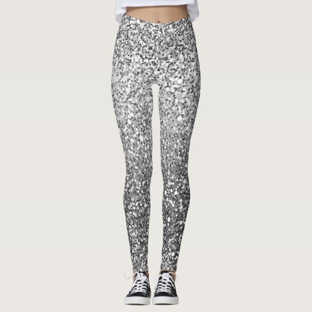 Leggings Glam de plata disco (Anverso)