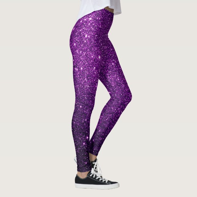 Leggings Glam Leggings, Purpurina de esparkling en púrpura  (Derecha)