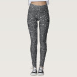 Leggings Glam Leggings, Purpurina negro plateado<br><div class="desc">Estas piernas ponen el Glam en glamuroso. Son un patrón purpurina gris plateado oscuro que realmente parece brillar. Vestirlas por casualidad o vestirlas como ropa de vacaciones. Creado por Simply Farmhouse Press.</div>